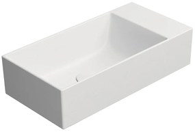 GSI GSI, KUBE X keramické umývadlo 50x25cm, bez otvoru, pravé/ľavé, biela mat, 9486009