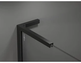 Mexen Kioto L, sprchová zástena Walk-In 120 x 200 cm, 8mm číre sklo-námraza, čierny profil, 800-120-103-70-35