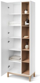 Vysoká skrinka do kúpeľne »Eklund« s bočným priečinkom