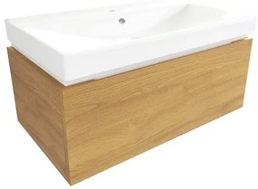 Kúpeľňová skrinka s umývadlom SAT Feel 80x30x46 cm medový dub mat SATFEEL80DMU1, 1 ks