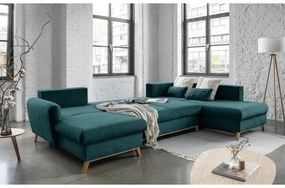 Tyrkysová rozkladacia pohovka do "U" Miuform Scandic Lagom, pravý roh