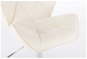 LuxuryForm DESIGN Barová stolička MILANO na striebornom tanieri - krémová