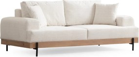 Trojmiestna pohovka Eti 220 cm biela/dub prírodný