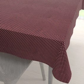 Biante Bavlnený obdĺžnikový obrus Sandra SA-339 Biele bodky na tmavo červenom 130x200 cm