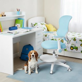 Detská rastúca stolička Neoseat JUNI 006 — látka, prateľný poťah, modrá