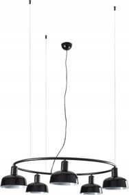 Kruhové závesné svietidlo Faro Tatawin S, čierna, výmenné sklenené tienidlá,