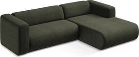Zelená rohová pohovka (pravý roh/s leňoškou) Ekahi – Makamii