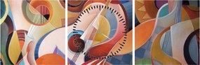 Obraz - Hudobný abstrakt (s hodinami) (90x30 cm)