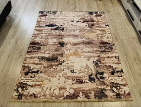 Hnedo-béžový koberec s abstraktným vzorom Banco 218 Rozmer: 60x110 cm