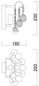 Brilagi - Nástenné svietidlo CRYSTAL 1xE14/60W/230V lesklý chróm