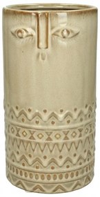 Dekoratívna keramická nádoba/váza FACE, Sand, 25 cm