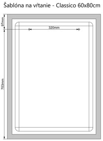 LED zrkadlo Classico 60x80cm neutrálna biela