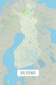 Mapa Finland color, (26.7 x 40 cm)