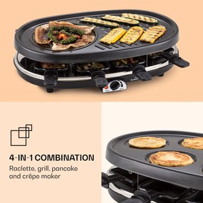 Klarstein All-U-Can Grill, raclette gril 4 v 1, 1500 W, pre 8 osôb, príslušenstvo