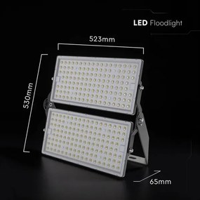 LED reflektor 500 W/230 V, 4000 K, IP65, šedý