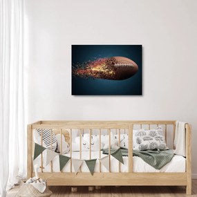 Sklenený obraz - Ragbyová lopta v akcii (70x50 cm)