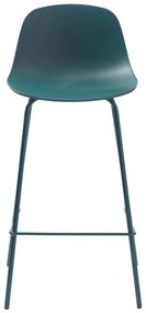 Plastová barová stolička v petrolejovomodrej farbe 92,5 cm Whitby – Unique Furniture