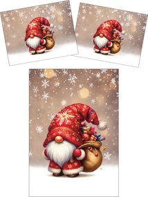3D obliečky z mikrovlákna SANTA GNOME červené Rozmer obliečky: 2 ks 70 x 90 cm | 140 x 200 cm