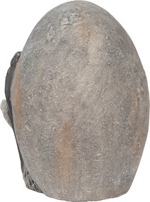 Šedá dekorácia zajačikovia na vajíčku v dekore kameňa - 22*18*27 cm