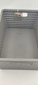 2. akosť - Plastový košík COUNTRY, rovný, antracit (18l - 37x28x19)