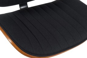 Barová stolička Clawson - látka, chróm rám - orech/čierna