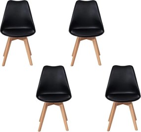 Set - 4 ks Jedálenská stolička AVENBERG SKANDI čierna