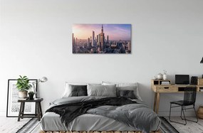 Obraz na plátne VARŠAVA Sunrise mrakodrapy panorámu 120x60 cm