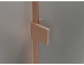 Mexen Lunar T, sklápací sprchový kút ľavý 110 x 110 cm, 8mm číre sklo, profil medená matná, 834T-110-110-65-00-L