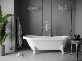 Mexen Retro, voľne stojaca vaňa 170 x 75 cm, biela, biele nohy, 53251707500-20