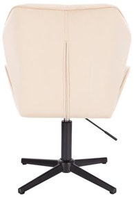 LuxuryForm DESIGN Stolička MILANO MAX VELUR na čiernom kríži - krémová