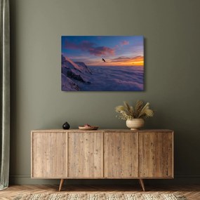 Obraz pri západe slnka, Mt. blanc (90x60 cm)