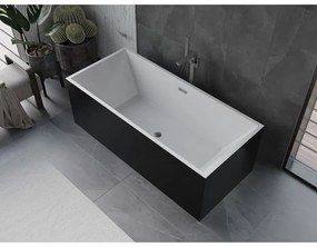 Mexen Vigo, voľne stojaca vaňa 178,5 x 80 cm, biela-čierna, brúsený grafit prepad, 51251788075-95