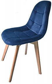 JAKS Stolička velúr classic modrá škandinávsky štýl