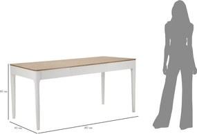 Jedálenský stôl Matera 180 cm biely/hnedý