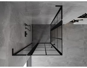 Mexen, Mexen Mist L Duo výklopný sprchový kút 100 x 100 cm, čierna mriežka - 8A4L-100L-100P-70-77