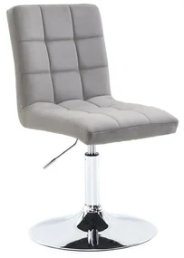 LuxuryForm DESIGN Stolička TOLEDO VELUR na striebornom tanieri - svetlo šedá