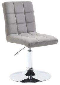 LuxuryForm DESIGN Stolička TOLEDO VELUR na striebornom tanieri - svetlo šedá