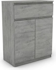 Skrinka so zásuvkou Carlos, šedý beton, 80 cm