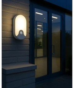 LED vonkajšie nástenné svietidlo s pohybovým senzorom LED/18W/230V IP44 biele