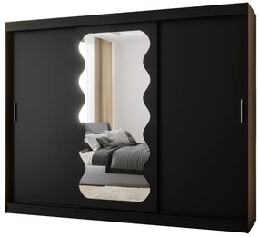 Šatníková skriňa 250 cm Spock (čierna). Akcia -16%. Vlastná spoľahlivá doprava až k Vám domov. 1126089