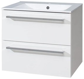 Mereo Mereo, Bino, kúpeľňová skrinka s keramickým umývadlom 61 cm, biela, dub, MER-CN660