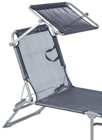 Záhradné ležadlo so strieškou sivé