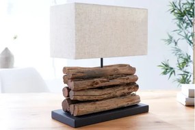 Stolová lampa 19477 Masív drevo/Bežová - Komfort-nábytok