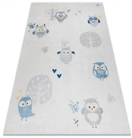 BAMBINO 1161 umývací koberec Sovy pre deti protišmykový - sivá Veľkosť: 160x220 cm