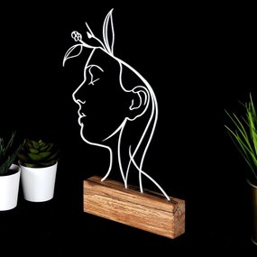 Kovová dekorácia Woman I 32 cm biela