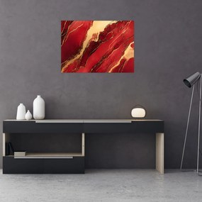 Obraz - Červeno-zlatý mramor (70x50 cm)
