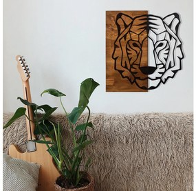 Nástenná dekorácia 56x58 cm tyger drevo/kov