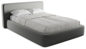 Sivá čalúnená dvojlôžková posteľ s úložným priestorom s roštom 140x200 cm Kiana – Makamii