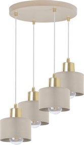 Závesné svietidlo Panta, 4x béžové kovové tienidlo, g, o