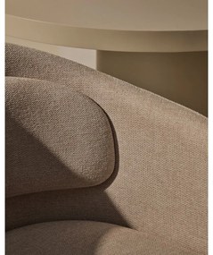 Béžové čalúnené jedálenské kreslo s podrúčkami Minda – Kave Home